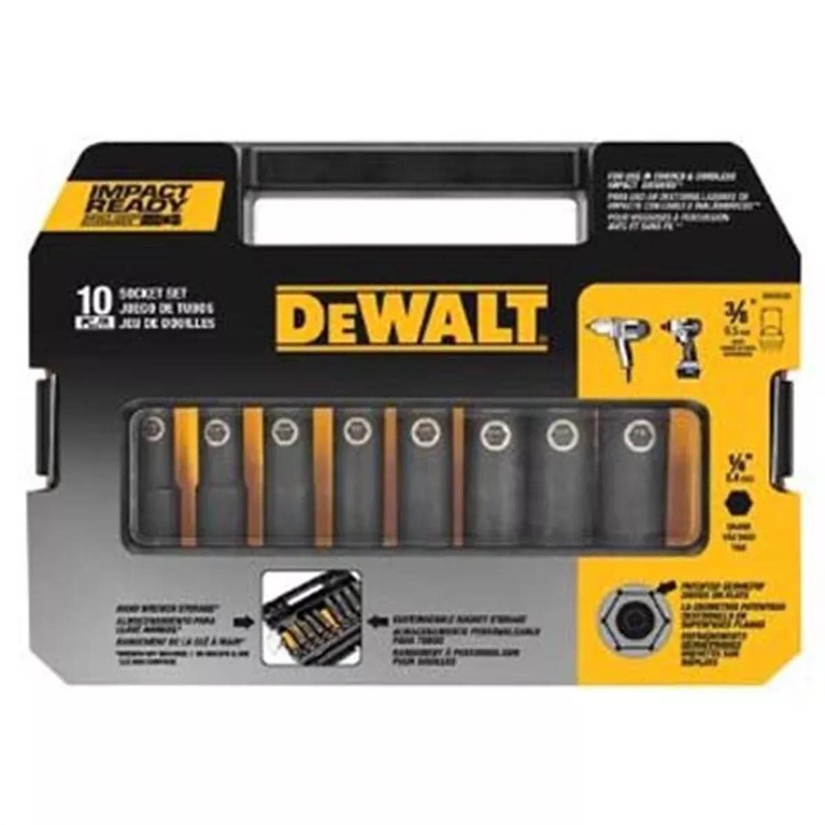 10pc 3/8" Socket Set DWTDW22838 DeWalt