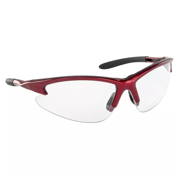 DB2 Safety Glasses with Clear Lens and Red Frame in Polybag