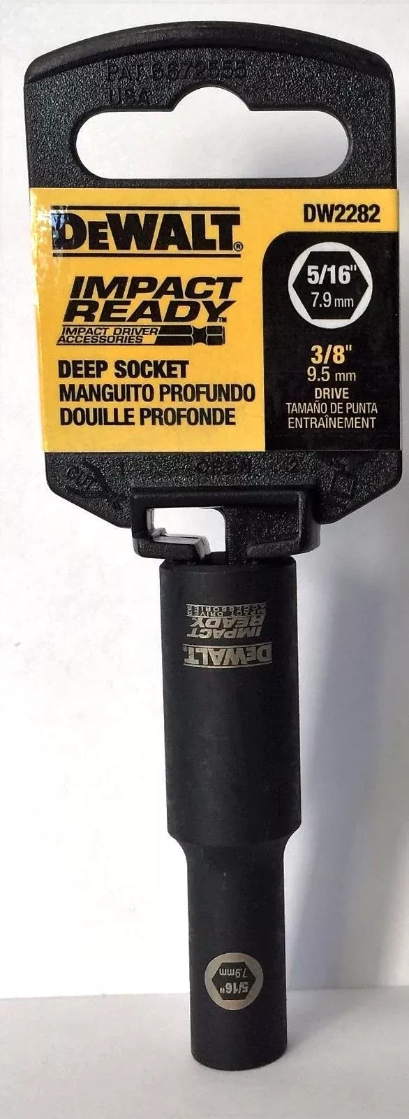 DeWalt 5/16" Impact Ready Deep Socket 3/8 Dr DW2282