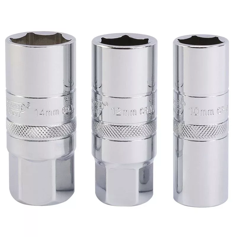 Draper Expert 1/2" Sq Dr Spark Plug Socket Set, 3 Pce