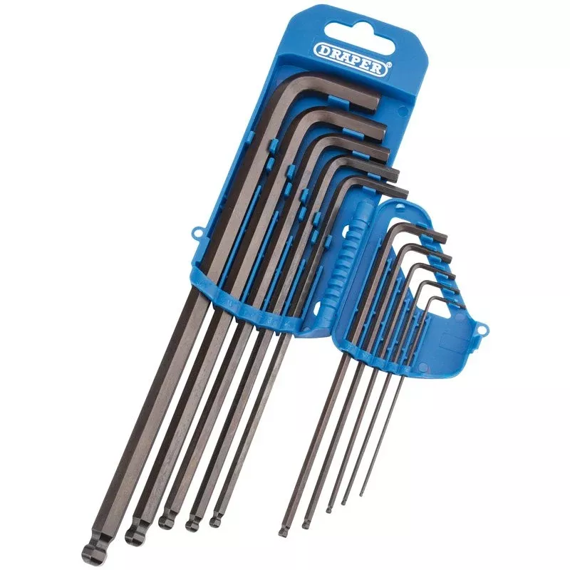Draper Tools Extra Long Imperial Hexagon and Ball End Hexagon Key Set, 10 Pce