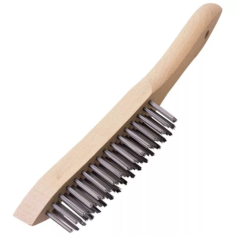 Draper Tools Heavy Duty 4 Row Wire Scratch Brush (310mm)