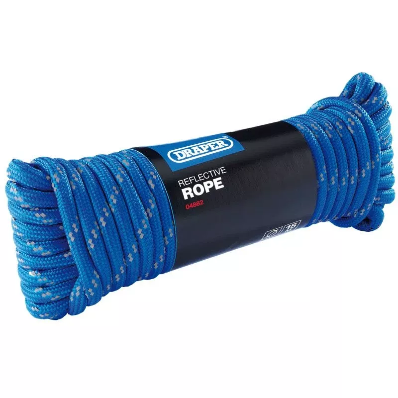 Draper Tools Reflective Polypropylene Rope (15M x 9mm)
