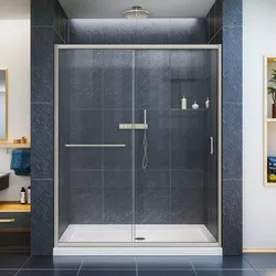 DreamLine DL-6971C-04CL The DreamLine Infinity-Z sliding shower or tub door offers classic style with a modern touch. The Infinity-Z will transform your bathroom with a beautiful balance of functionality, elegance and sophistication. A variety of