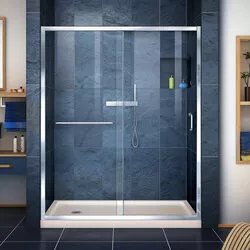 DreamLine DL-6971L-22-01 The DreamLine Infinity-Z sliding shower or tub door offers classic style with a modern touch. The Infinity-Z will transform your bathroom with a beautiful balance of functionality, elegance and sophistication. A variety of
