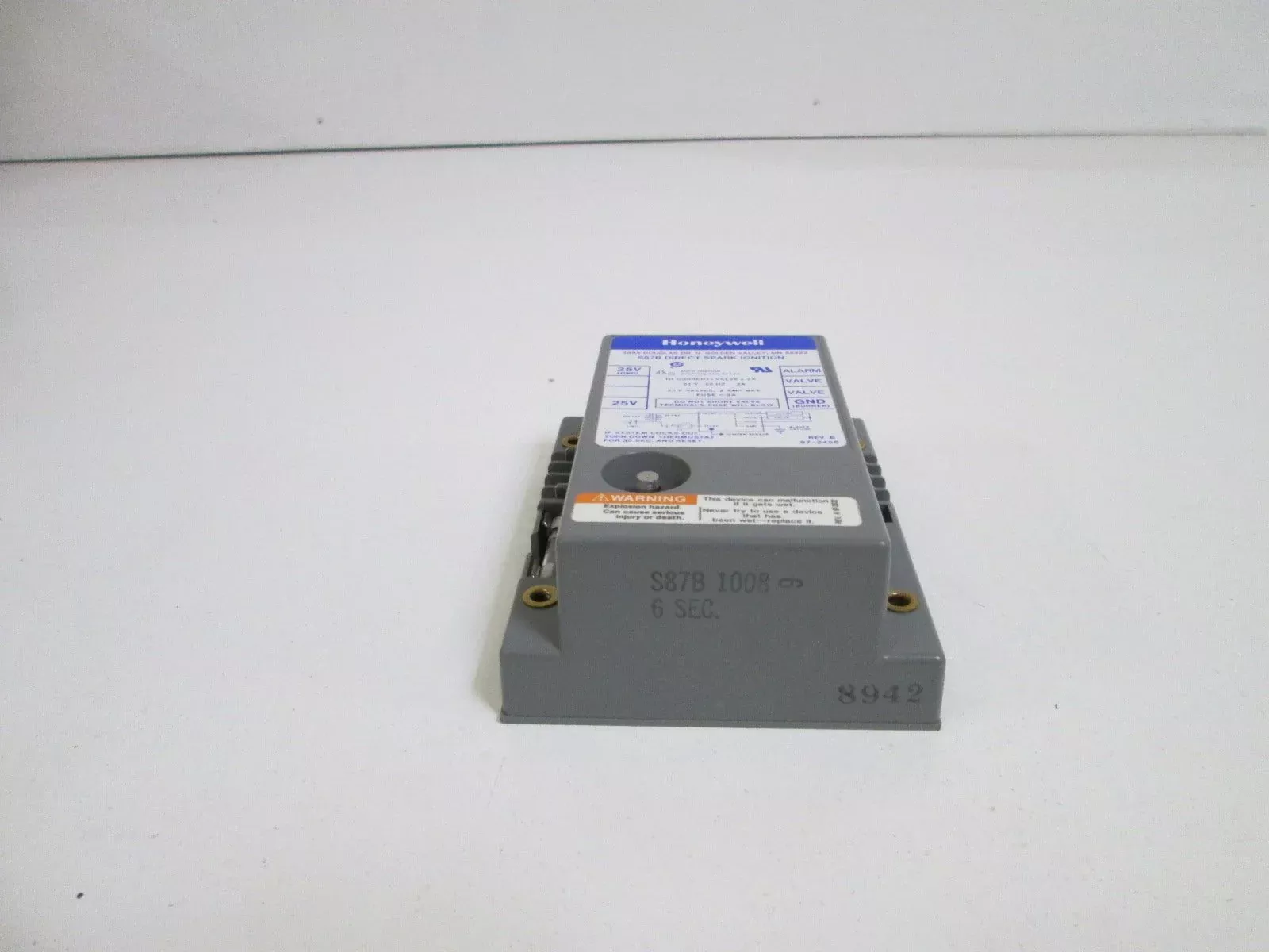 Honeywell S87B1008 Direct Spark Ignition Module 6 Second Trial Time