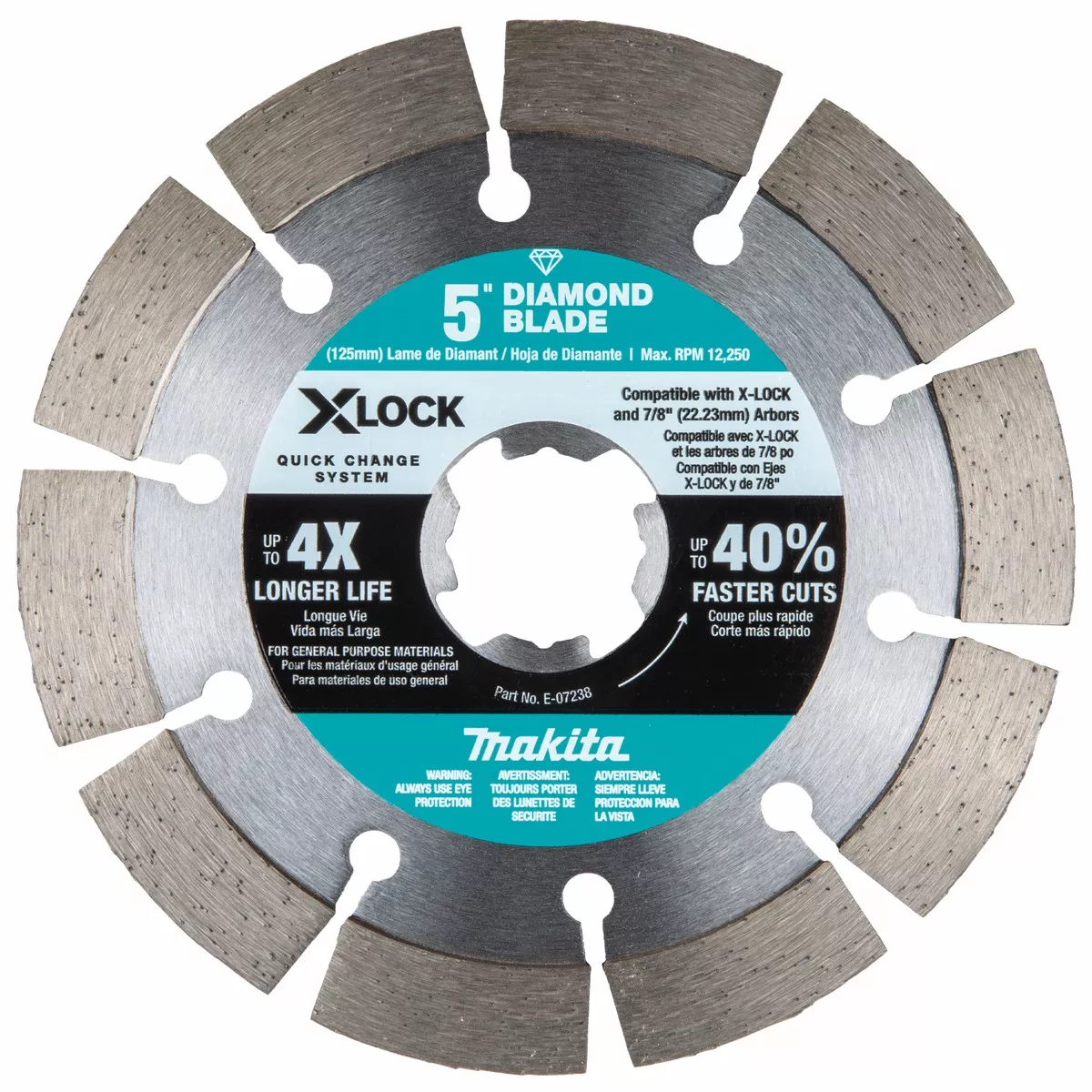 XLOCK 5" Segmented Diamond Blade for Masonry Cutting