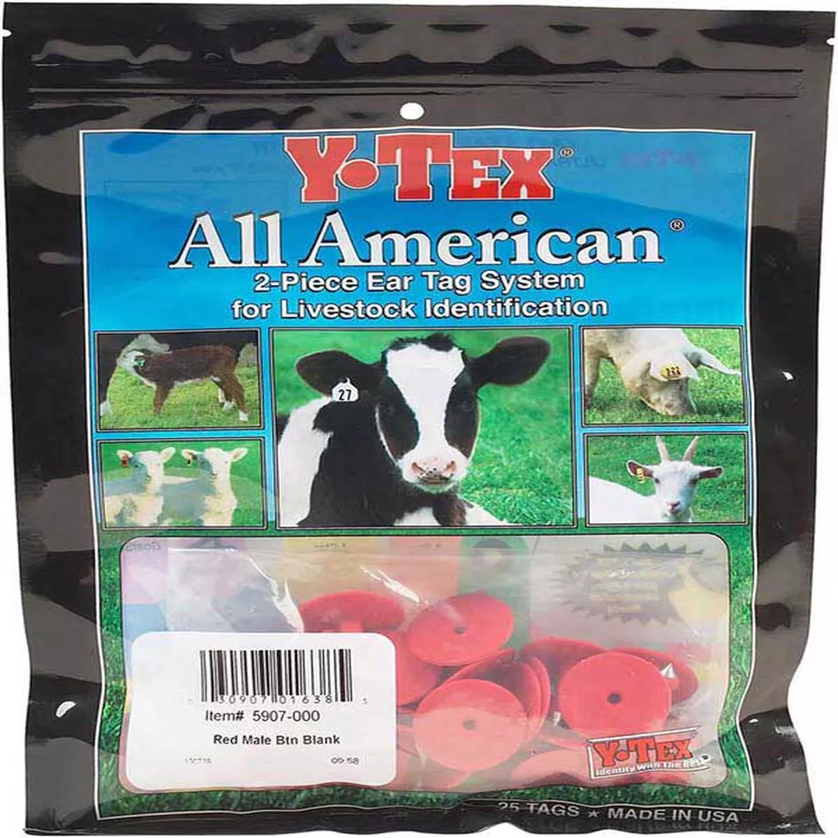 Y-Tex – Male Blank Button – Red